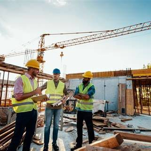 Pracownicy na placu budowy podczas realizacji inwestycji